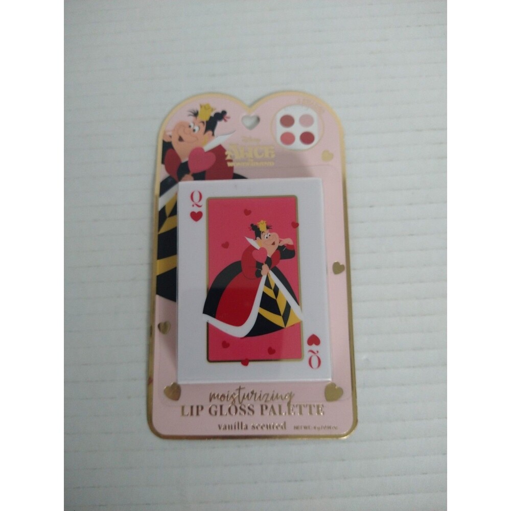 Disney Alice in Wonderland Queen of Hearts Lip Gloss Palette 4 Shades Vanilla